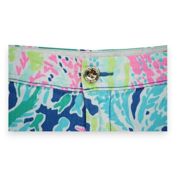 Lilly Pulitzer Womens Shorts 0 Buttercup Coral Mid Rise Resort - Picture 3 of 8
